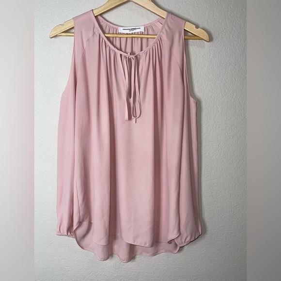 Amanda Uprichard Pink Dusty Rose Cold Shoulder Blouse High Low Top Size Small - Picture 3 of 6